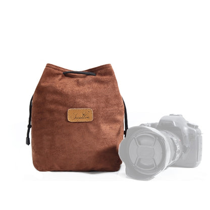 S.C.COTTON Liner Shockproof Digital Protection Portable SLR Lens Bag Micro Single Camera Bag Square Brown L - Camera Accessories by S.C.COTTON | Online Shopping UK | buy2fix