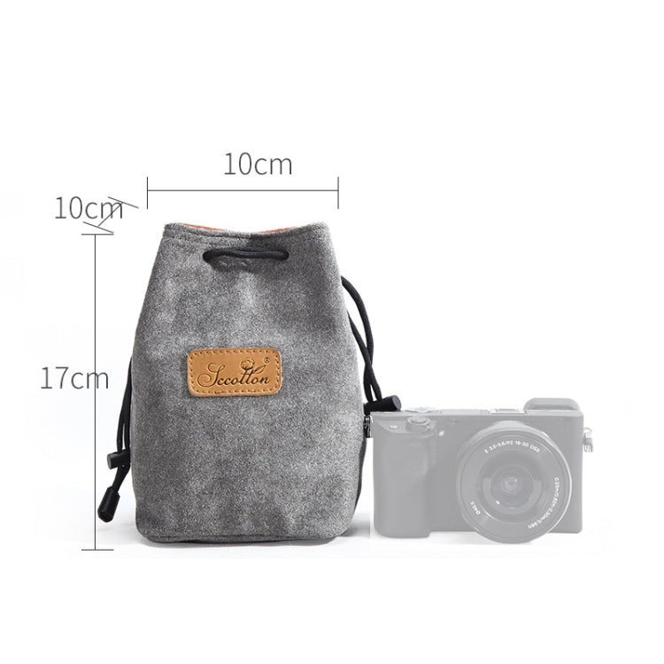 S.C.COTTON Liner Shockproof Digital Protection Portable SLR Lens Bag Micro Single Camera Bag Square Gray S - Camera Accessories by S.C.COTTON | Online Shopping UK | buy2fix