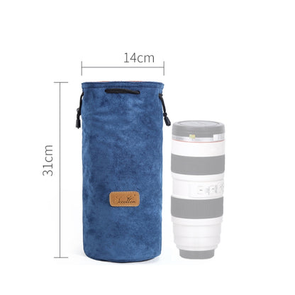 S.C.COTTON Liner Shockproof Digital Protection Portable SLR Lens Bag Micro Single Camera Bag Round Blue L - Camera Accessories by S.C.COTTON | Online Shopping UK | buy2fix