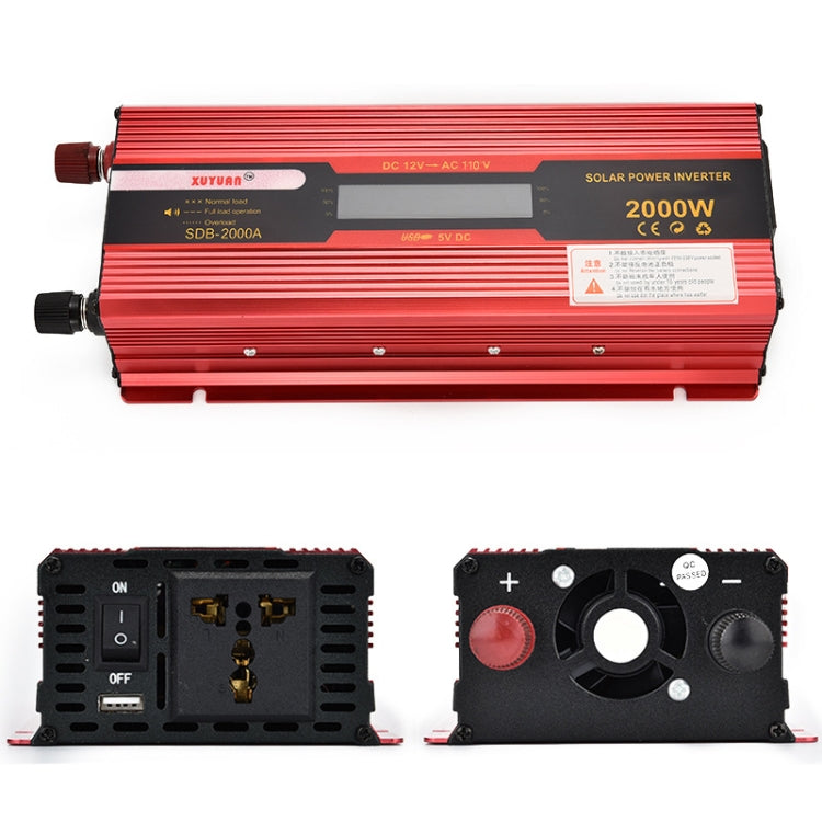 XUYUAN 2000W Car Battery Inverter with LCD Display, Specification: 12V to 110V -  by XUYUAN | Online Shopping UK | buy2fix