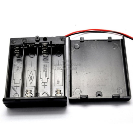 10 PCS AA Size Power Battery Storage Case Box Holder For 4 x AA Batteries with Cover & Switch by buy2fix