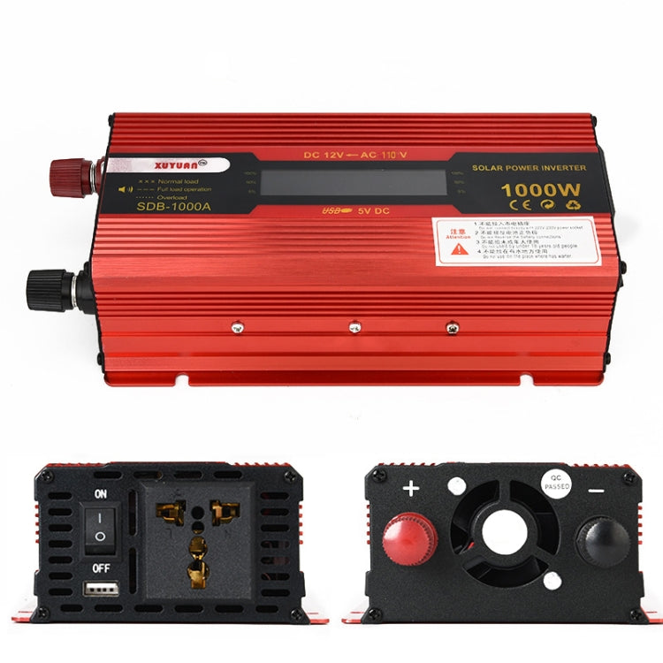 XUYUAN 1000W Car Inverter with Display Converter, Specification: 12V to 110V -  by XUYUAN | Online Shopping UK | buy2fix