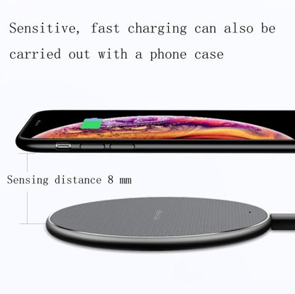 K8 10W Universal Aluminum Alloy Mobile Phone Wireless Charger, Specification:with 50cm Cable(Black) - Wireless Charger by buy2fix | Online Shopping UK | buy2fix
