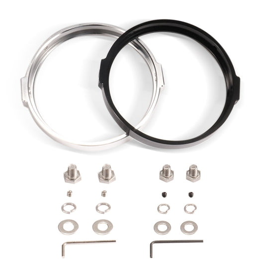 5.75 Inch Round Retro Headlight Ring Motorcycle Headlight Modification Parts(Silver) by buy2fix