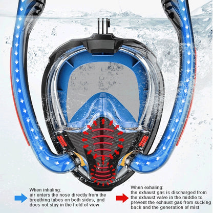 Snorkeling Mask Double Tube Silicone Full Dry Diving Mask Adult Swimming Mask Diving Goggles, Size: S/M(Black/Blue) - DJI & GoPro Accessories by buy2fix | Online Shopping UK | buy2fix