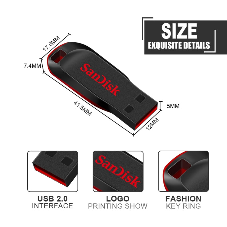 SanDisk CZ50 Mini Office USB 2.0 Flash Drive U Disk, Capacity: 64GB - USB Flash Drives by SanDisk | Online Shopping UK | buy2fix