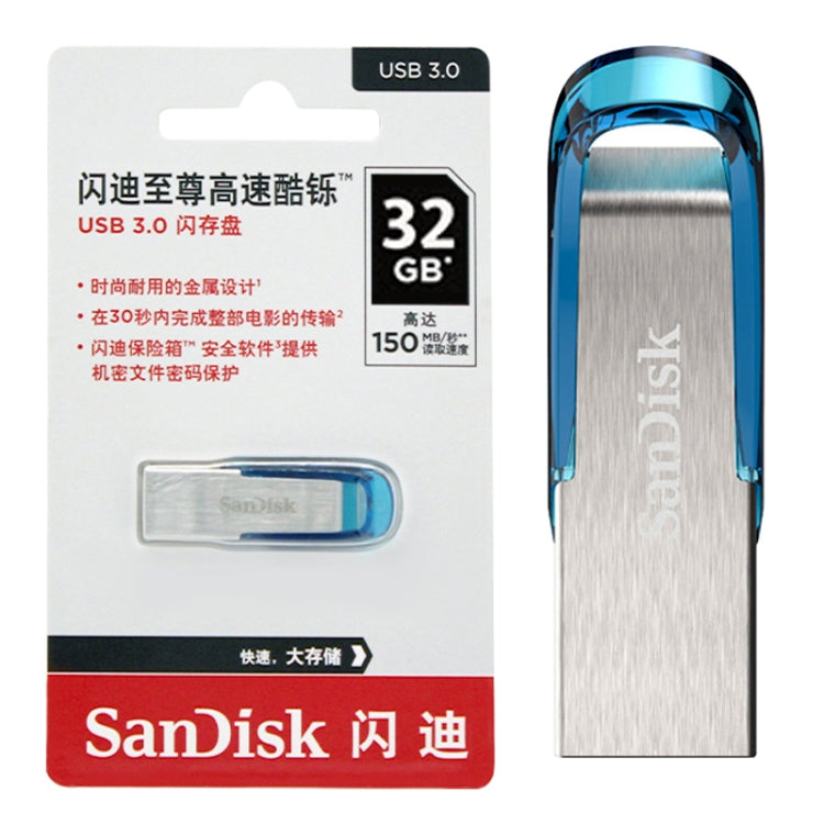 SanDisk CZ73 USB 3.0 High Speed Metal U Disk, Capacity: 32GB(Blue) - USB Flash Drives by SanDisk | Online Shopping UK | buy2fix