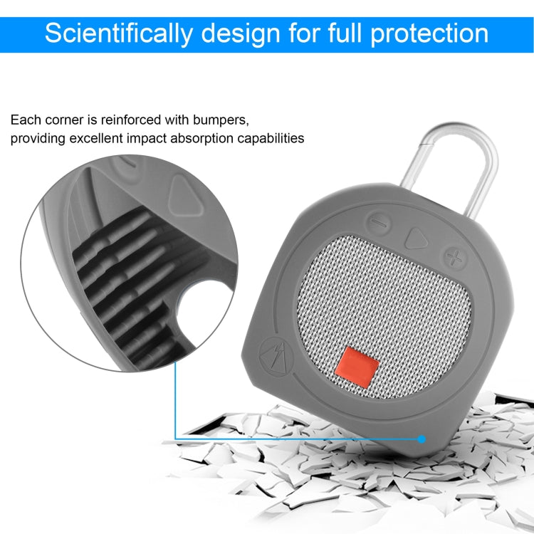 Silicone Bluetooth Speaker Protective Cover Anti-Fall Storage Cover for JBL Clip 3(Black) - Protective Case by buy2fix | Online Shopping UK | buy2fix