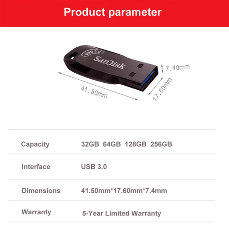 SanDisk CZ410 USB 3.0 High Speed Mini Encrypted U Disk, Capacity: 32GB - USB Flash Drives by SanDisk | Online Shopping UK | buy2fix