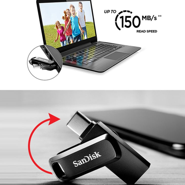 SanDisk Type-C + USB 3.1 Interface OTG High Speed Computer Phone U Disk, Colour: SDDDC3 Black Plastic Shell, Capacity: 128GB - USB Flash Drives by SanDisk | Online Shopping UK | buy2fix