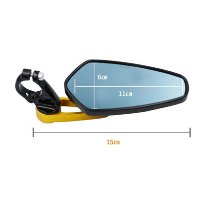 Electric Bike Motorcycle Modified Reversing Retro Rearview Handle Mirror All Aluminum Reflective Rearview Mirror(Golden) - Side Mirrors by buy2fix | Online Shopping UK | buy2fix