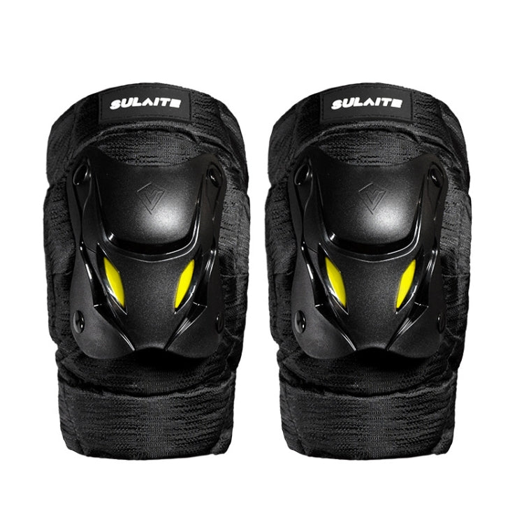 SULAITE Motorcycle Protector Rider Wind Warmth Protective Gear Riding Equipment, Colour: Black Knee Pad+Elbow Pad by SULAITE