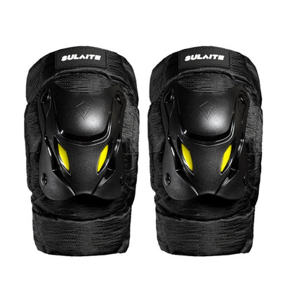 SULAITE Motorcycle Protector Rider Wind Warmth Protective Gear Riding Equipment, Colour: Black Knee Pad+Elbow Pad by SULAITE