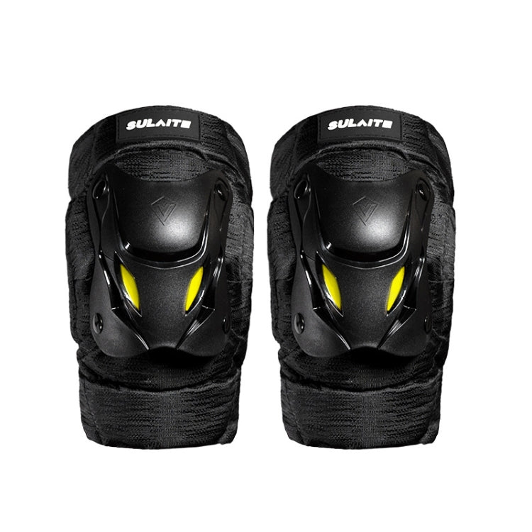 SULAITE Motorcycle Protector Rider Wind Warmth Protective Gear Riding Equipment, Colour: Black Knee Pad+Elbow Pad by SULAITE