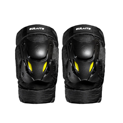 SULAITE Motorcycle Protector Rider Wind Warmth Protective Gear Riding Equipment, Colour: Black Knee Pad+Elbow Pad by SULAITE