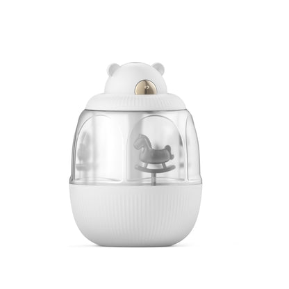 MJ010 USB Air Humidifier Home Small Bedroom Desktop Carousel Air Humidifier with Music Box, USB Plug-in Type(White) - Home & Garden by buy2fix | Online Shopping UK | buy2fix