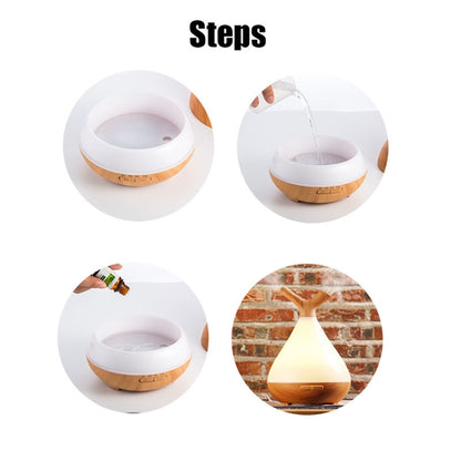 YCTA-008 Household Mute Small Wood Grain Colorful Light Aroma Diffuser Night Tree Air Humidifier, Product specifications: AU Plug(Deep Wood Grain) - Home & Garden by buy2fix | Online Shopping UK | buy2fix