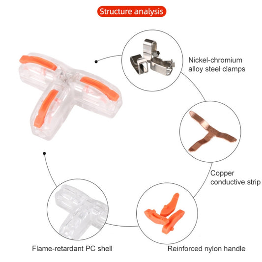 10 PCS T11 Household Universal T-Type Pressure-Free Stripping Quick-Distributing Terminal(T type terminal) by buy2fix
