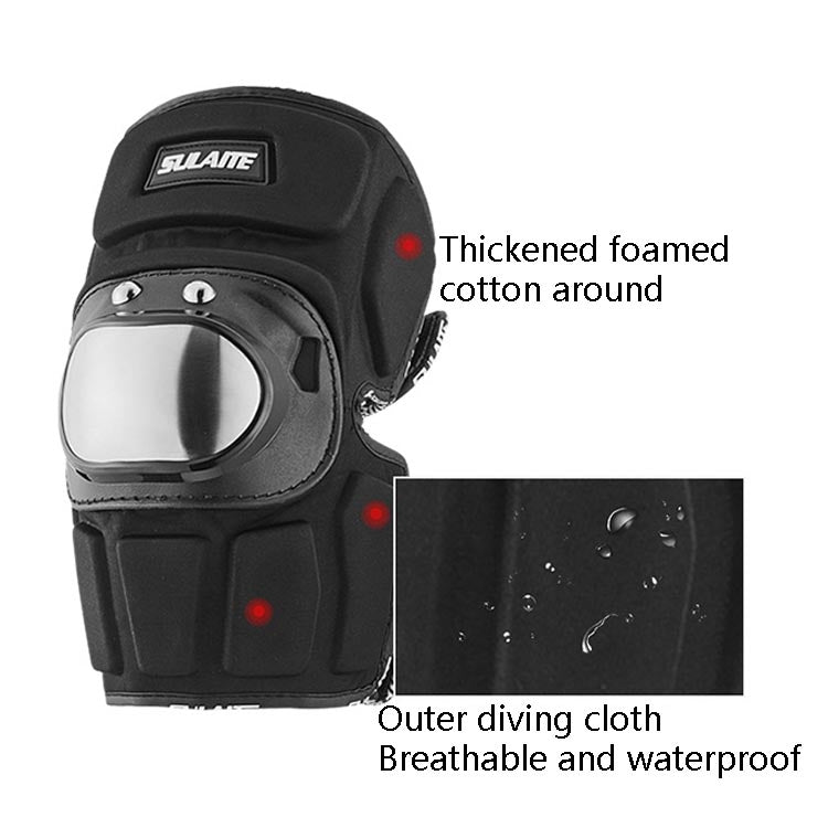 SULAITE Motorcyclist Stainless Steel  Windproof Shockproof Outdoor Sports Protective Gear Knee Pad - Protective Gear by SULAITE | Online Shopping UK | buy2fix