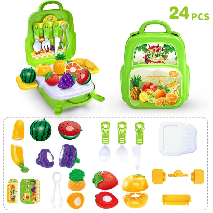 Educational Toys Children Simulation Pretend Play House Toys Kit Backpack(Vegetable and Fruit) - Pretend Play Toys by buy2fix | Online Shopping UK | buy2fix