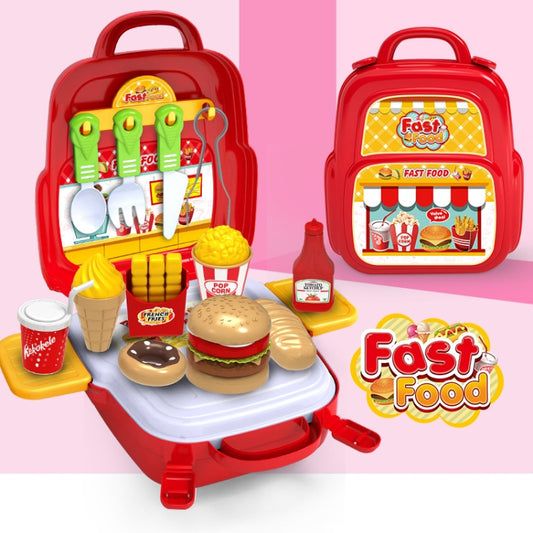 Educational Toys Children Simulation Pretend Play House Toys Kit Backpack(Fast Food) - Pretend Play Toys by buy2fix | Online Shopping UK | buy2fix