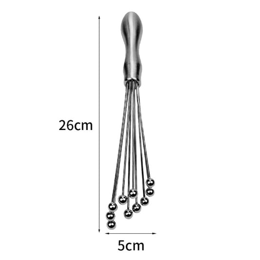 Manual Whisk Stainless Steel Glass Bead Egg Whisk Kitchen Household Hand-Held Baking Tools Type B 10 Inch by buy2fix