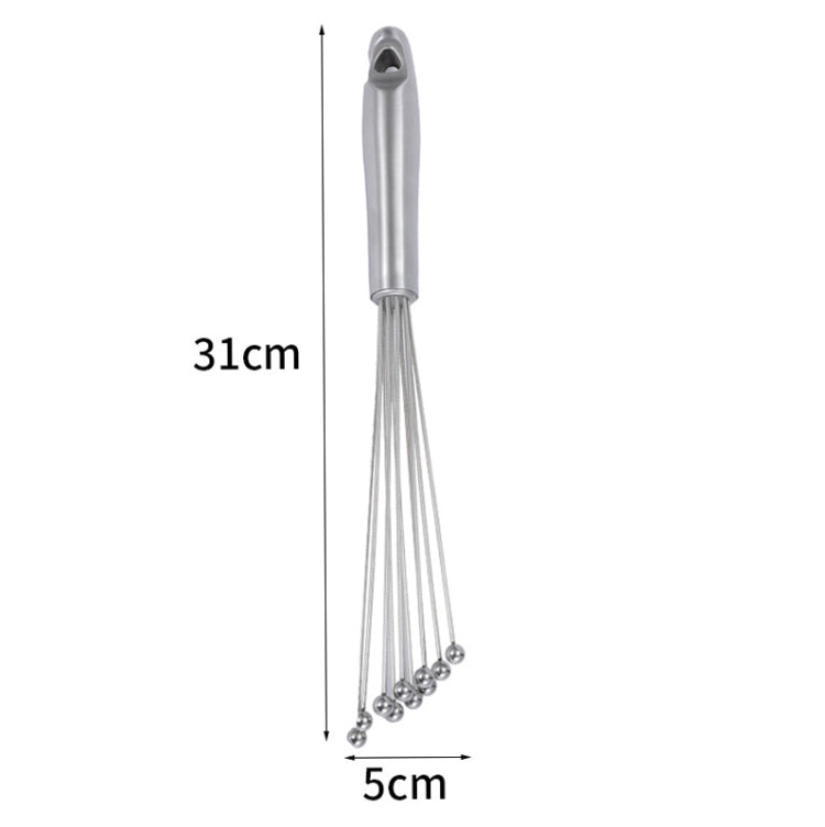 2 PCS Manual Whisk Stainless Steel Glass Bead Egg Whisk Kitchen Household Hand-Held Baking Tools  Type C 12 inch - Stirrer & Squeezer by buy2fix | Online Shopping UK | buy2fix