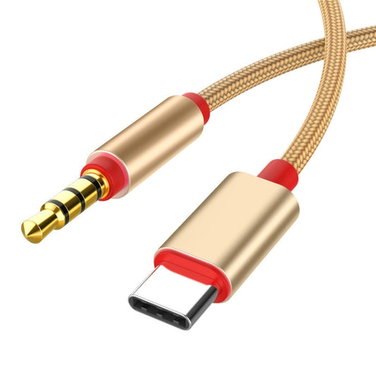 4 PCS 3.5mm To Type-C Audio Cable Microphone Recording Adapter Cable Mobile Phone Live Sound Card Cable(Gold) by buy2fix
