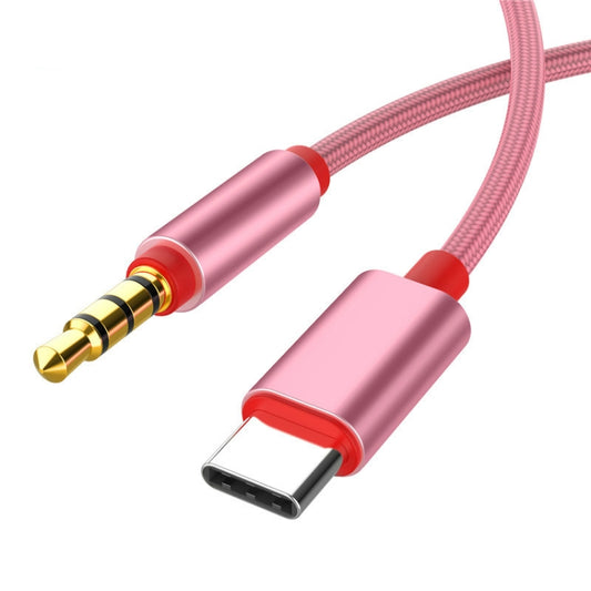 4 PCS 3.5mm To Type-C Audio Cable Microphone Recording Adapter Cable Mobile Phone Live Sound Card Cable(Pink) by buy2fix