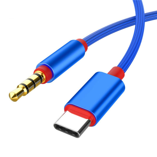 4 PCS 3.5mm To Type-C Audio Cable Microphone Recording Adapter Cable Mobile Phone Live Sound Card Cable(Blue) by buy2fix
