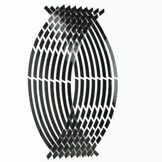 Motorcycle Rim Stickers Personality Wheels Modified Decals(Black) by buy2fix