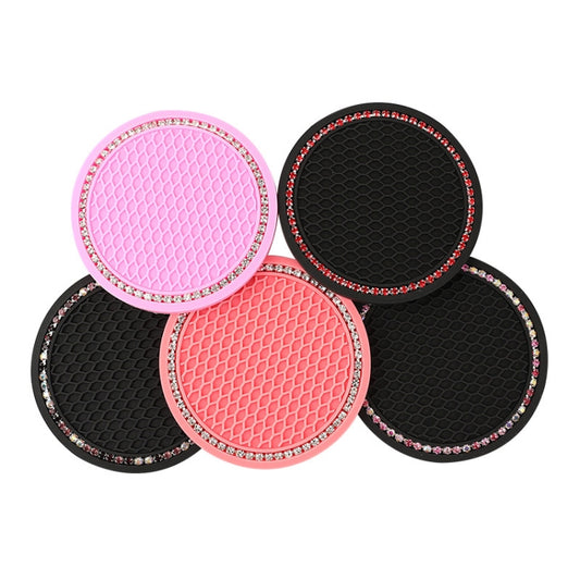 Car Universal Diamond Honeycomb Water Coaster Car Anti-Slip Mat(Black Purple Diamond) by buy2fix