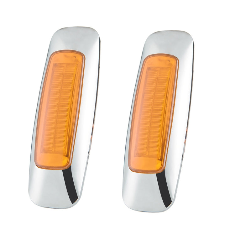2 PCS 12/24V 8 LEDs Explosion Lightning Plating Edge Light Side Tail Light(Yellow) by buy2fix