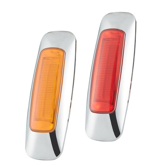 2 PCS 12/24V 8 LEDs Explosion Lightning Plating Edge Light Side Tail Light(Red) by buy2fix