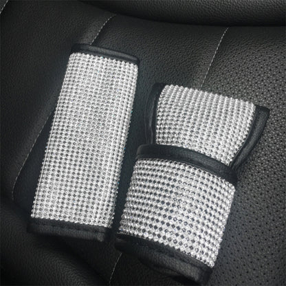 2 PCS Car Diamond-Studded Interior Products Personalized Protective Sleeve Parking Space Pull Cover by buy2fix