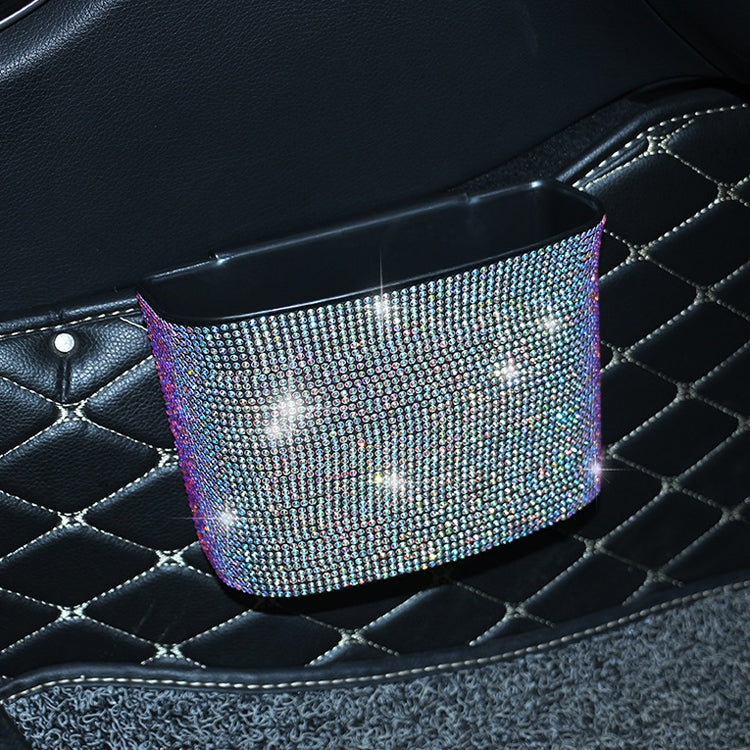 Car-Studded Trash Can Personality Car Hanging Trash Bag Multi-Function Car Storage Box(Colorful Diamonds) by buy2fix
