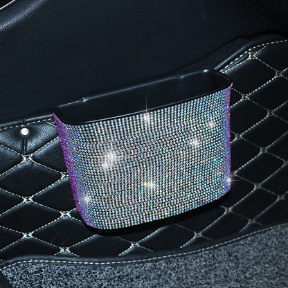 Car-Studded Trash Can Personality Car Hanging Trash Bag Multi-Function Car Storage Box(Colorful Diamonds) by buy2fix