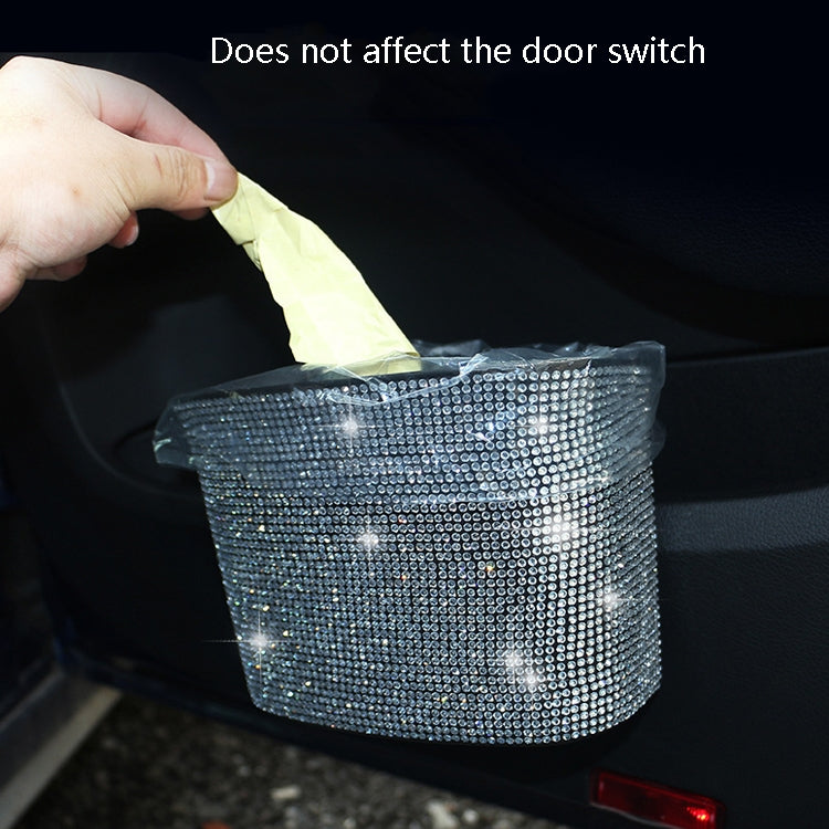 Car-Studded Trash Can Personality Car Hanging Trash Bag Multi-Function Car Storage Box(Colorful Diamonds) by buy2fix
