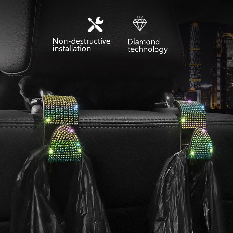 3 PCS Car Rear Seat Hooks Car Seats Multi-Function Diamond-Studded Hooks, Colour: Colorful Diamond by buy2fix