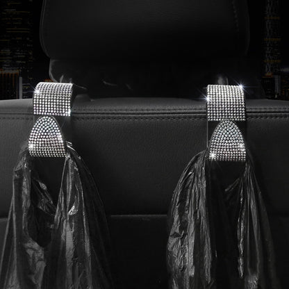 3 PCS Car Rear Seat Hooks Car Seats Multi-Function Diamond-Studded Hooks, Colour: Emerald by buy2fix
