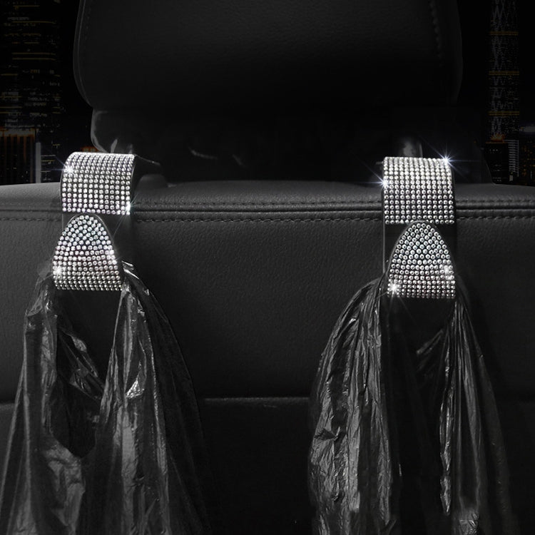 3 PCS Car Rear Seat Hooks Car Seats Multi-Function Diamond-Studded Hooks, Colour: Red Diamond by buy2fix
