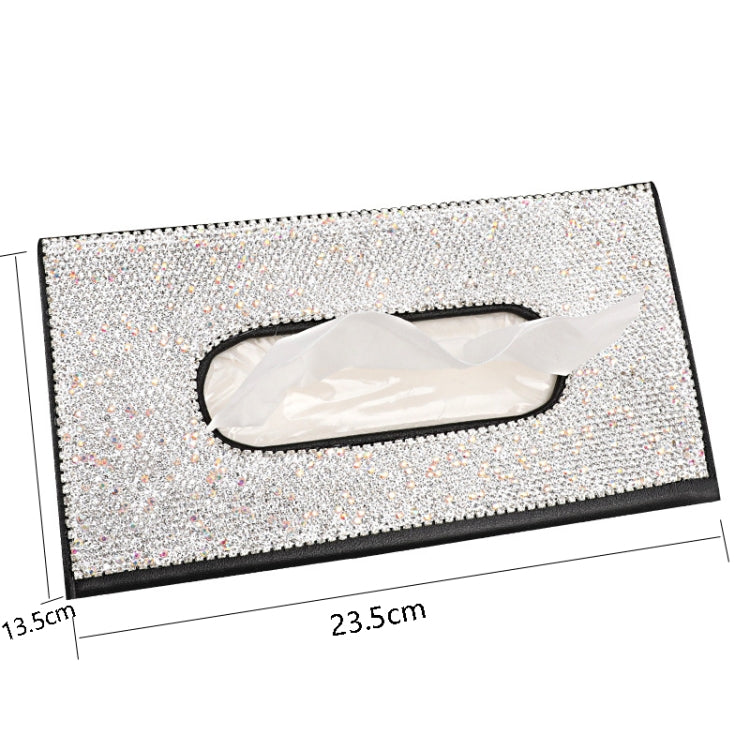 Car Tissue Box Car Hanging Sun Visor Pumping Box(Black White Diamonds) by buy2fix