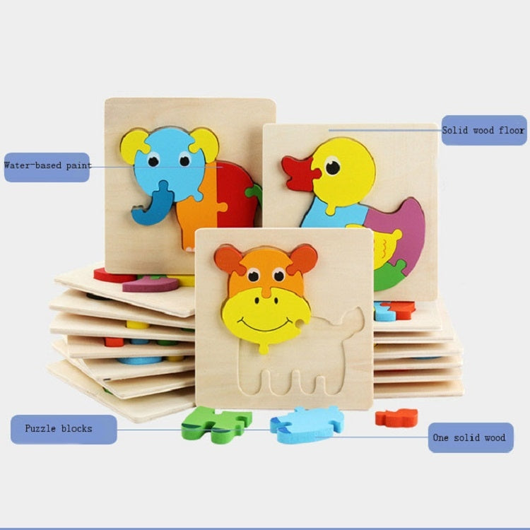 5 PCS Wooden Cartoon Animal Puzzle Early Education Small Jigsaw Puzzle Building Block Toy For Children(Panda) - Puzzle Toys by buy2fix | Online Shopping UK | buy2fix