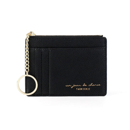 928801 Zipper Ladies Coin Purse Mini Keychain Multi-Card Card Holder(Black) - Home & Garden by buy2fix | Online Shopping UK | buy2fix