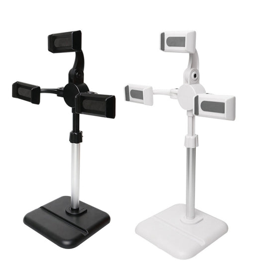 Telescopic Adjustment Live Frame Desktop Tablet Mobile Phone Bracket, Specification: K06 Three-seat (Black) by buy2fix