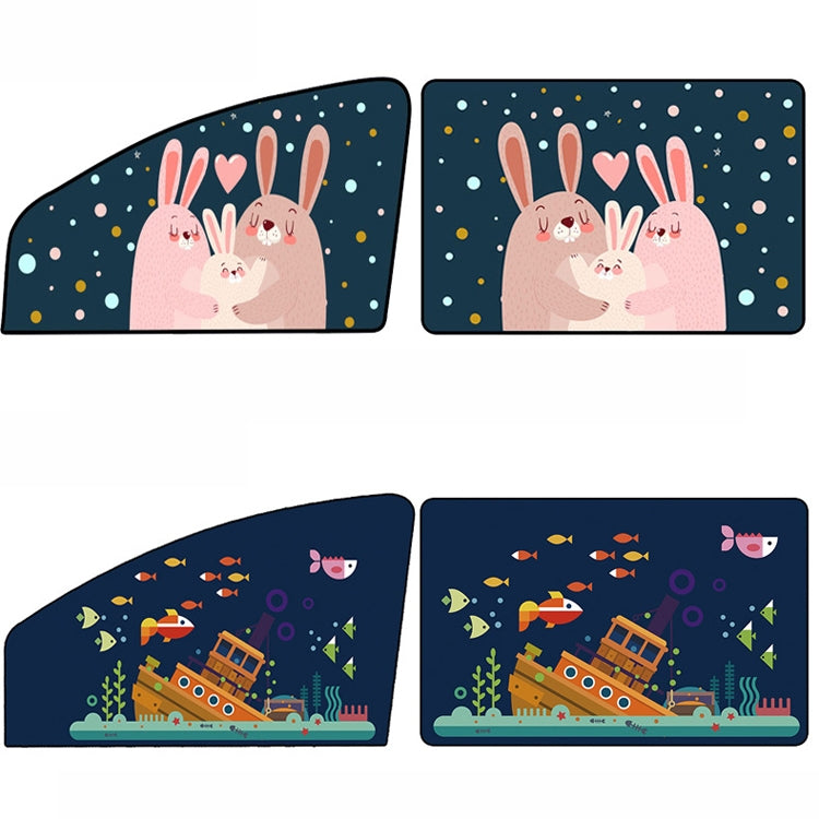 Automobile Sunshade Car Windows Sun Protection And Heat Insulation Magnetic Telescopic Side Curtains(Deep Sea Adventure Driving Position) by buy2fix