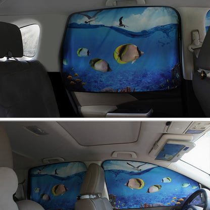 Automobile Sunshade Car Windows Sun Protection And Heat Insulation Magnetic Telescopic Side Curtains(Deep Sea Adventure Driving Position) by buy2fix