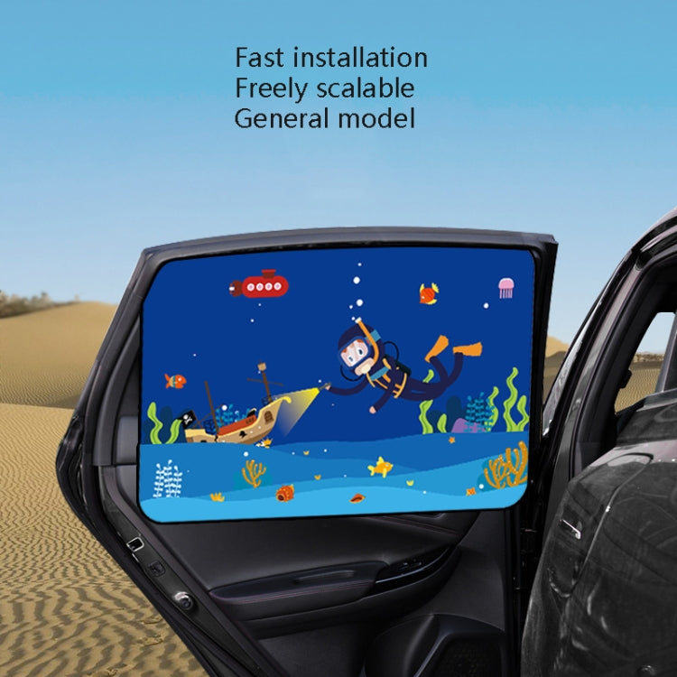 Automobile Sunshade Car Windows Sun Protection And Heat Insulation Magnetic Telescopic Side Curtains(Space Adventure Driving Position) by buy2fix
