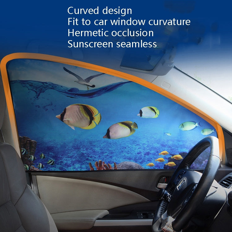 Automobile Sunshade Car Windows Sun Protection And Heat Insulation Magnetic Telescopic Side Curtains(Space Adventure Driving Position) by buy2fix