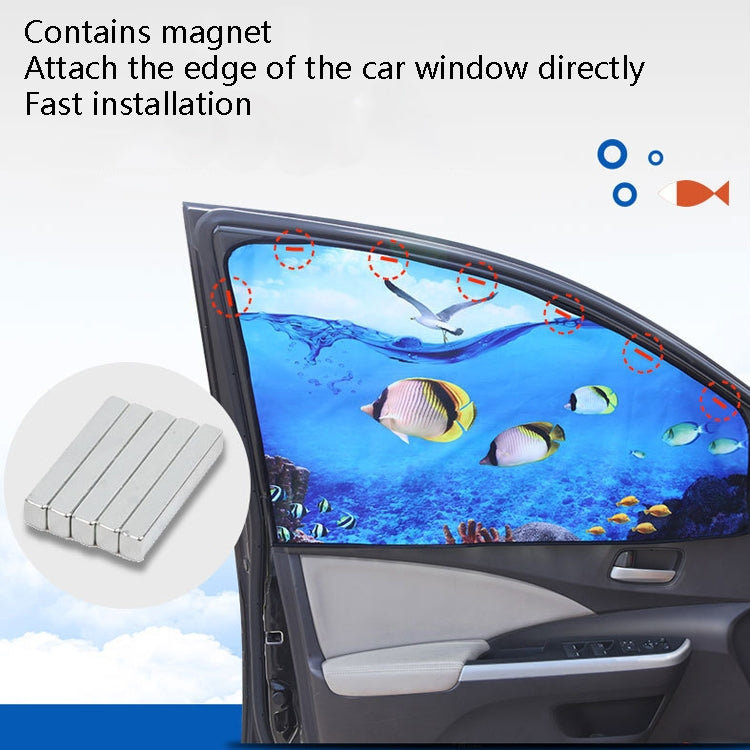 Automobile Sunshade Car Windows Sun Protection And Heat Insulation Magnetic Telescopic Side Curtains(Deep Sea Adventure Co-driver) by buy2fix